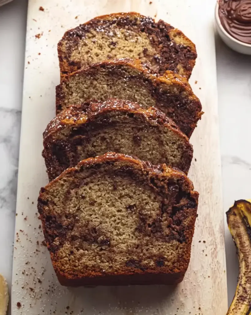 Nutella Swirled Banana Bread