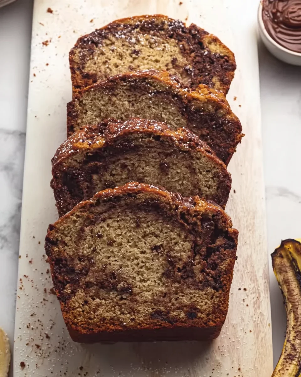 Nutella Swirled Banana Bread