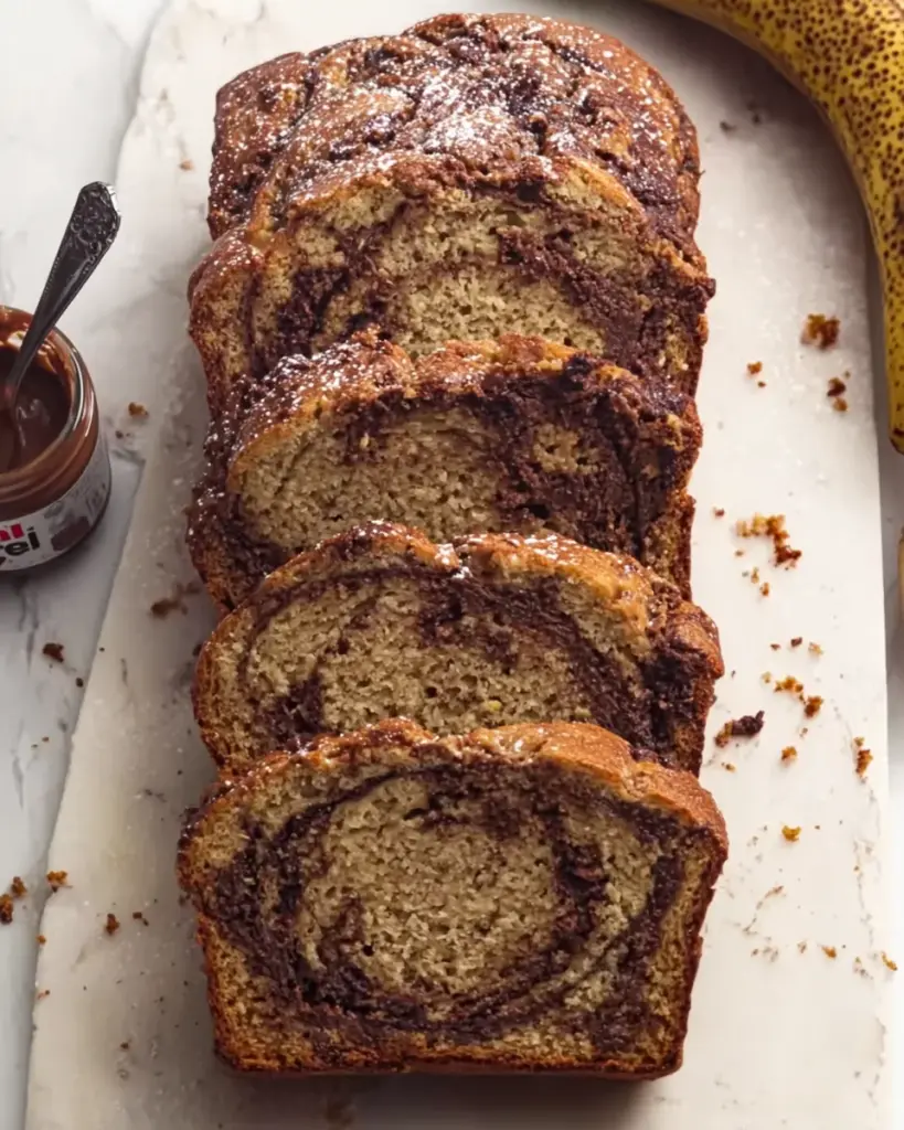 Nutella Swirled Banana Bread