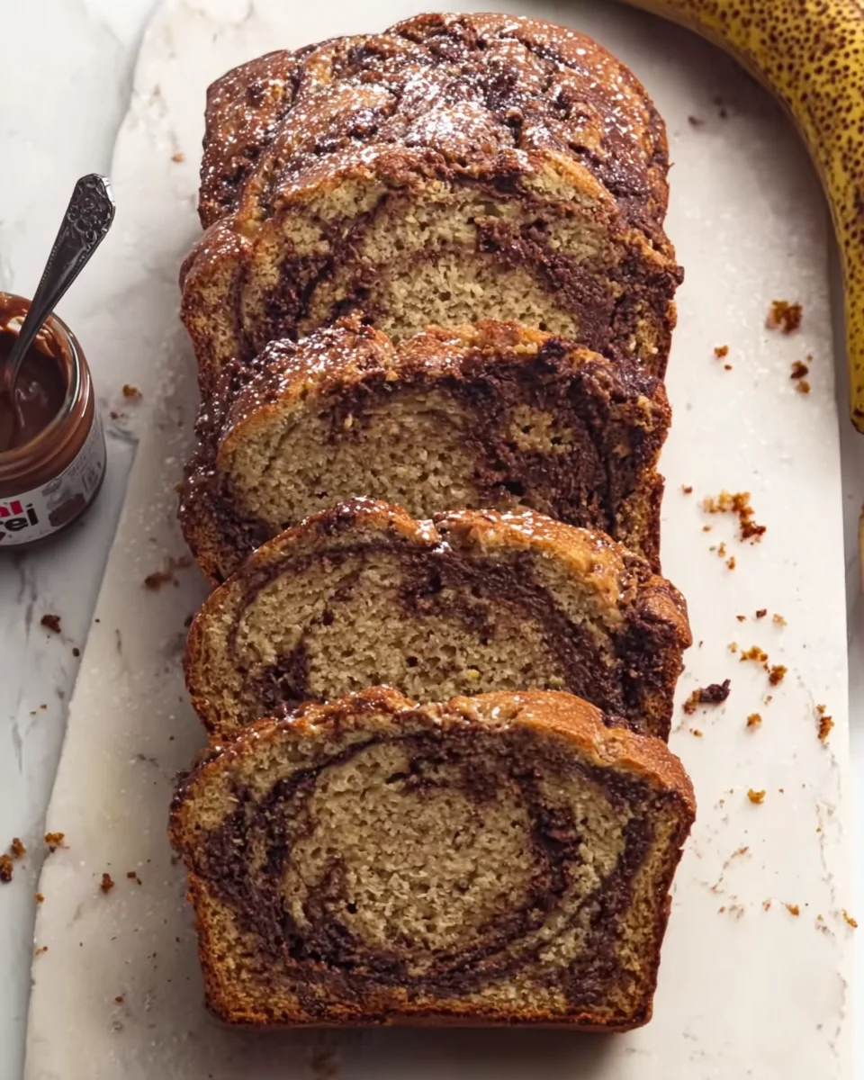 Nutella Swirled Banana Bread