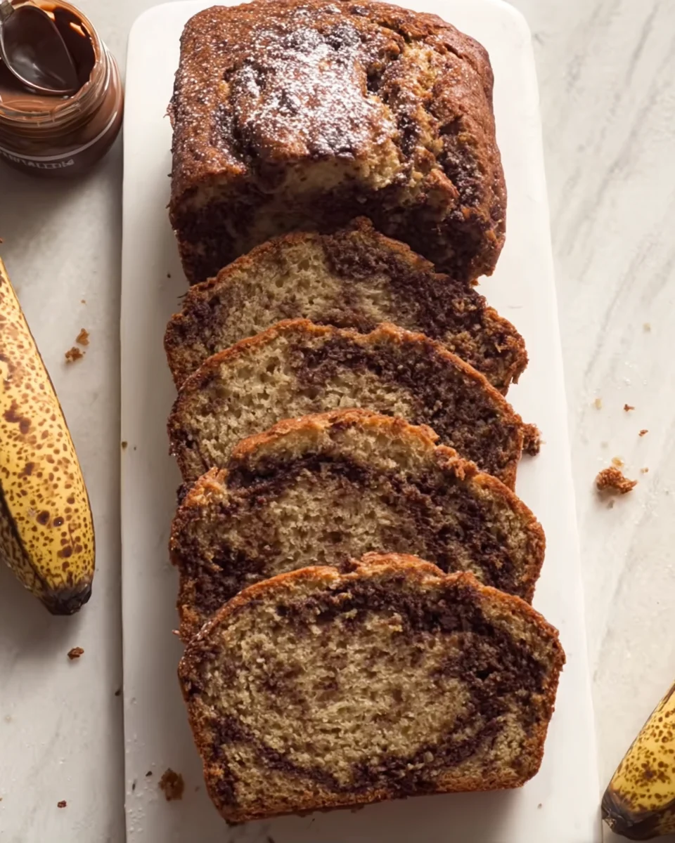 Nutella Swirled Banana Bread