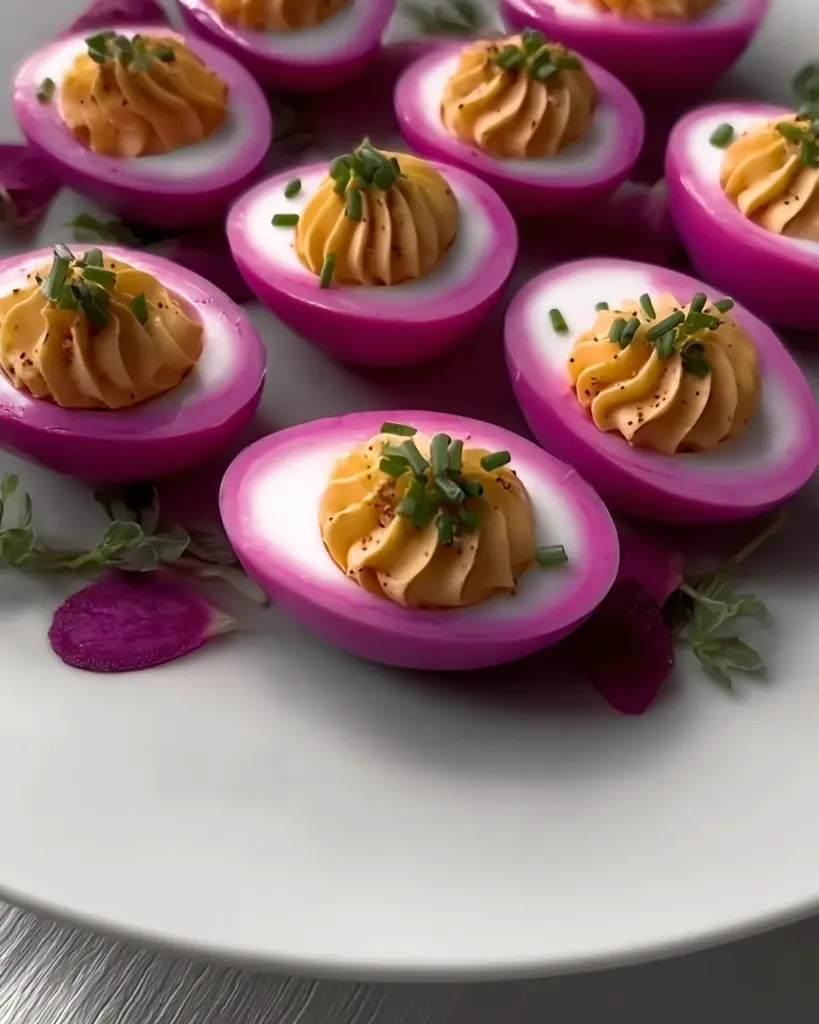 Pink Deviled Eggs