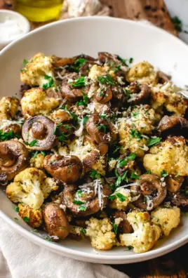 Sauteed Mushrooms and Cauliflower Crumbles