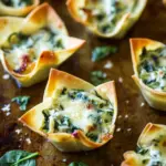 Spinach & artichoke wonton cups