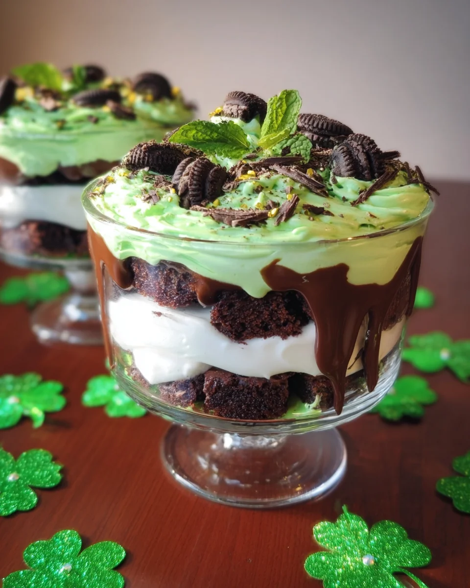 St. Patrick's Day Brownie Trifle St.