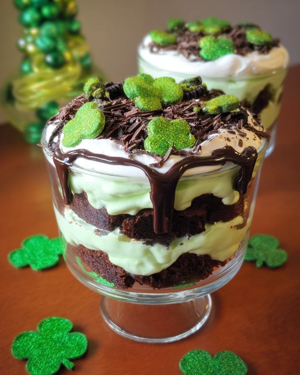 St. Patrick's Day Brownie Trifle St.