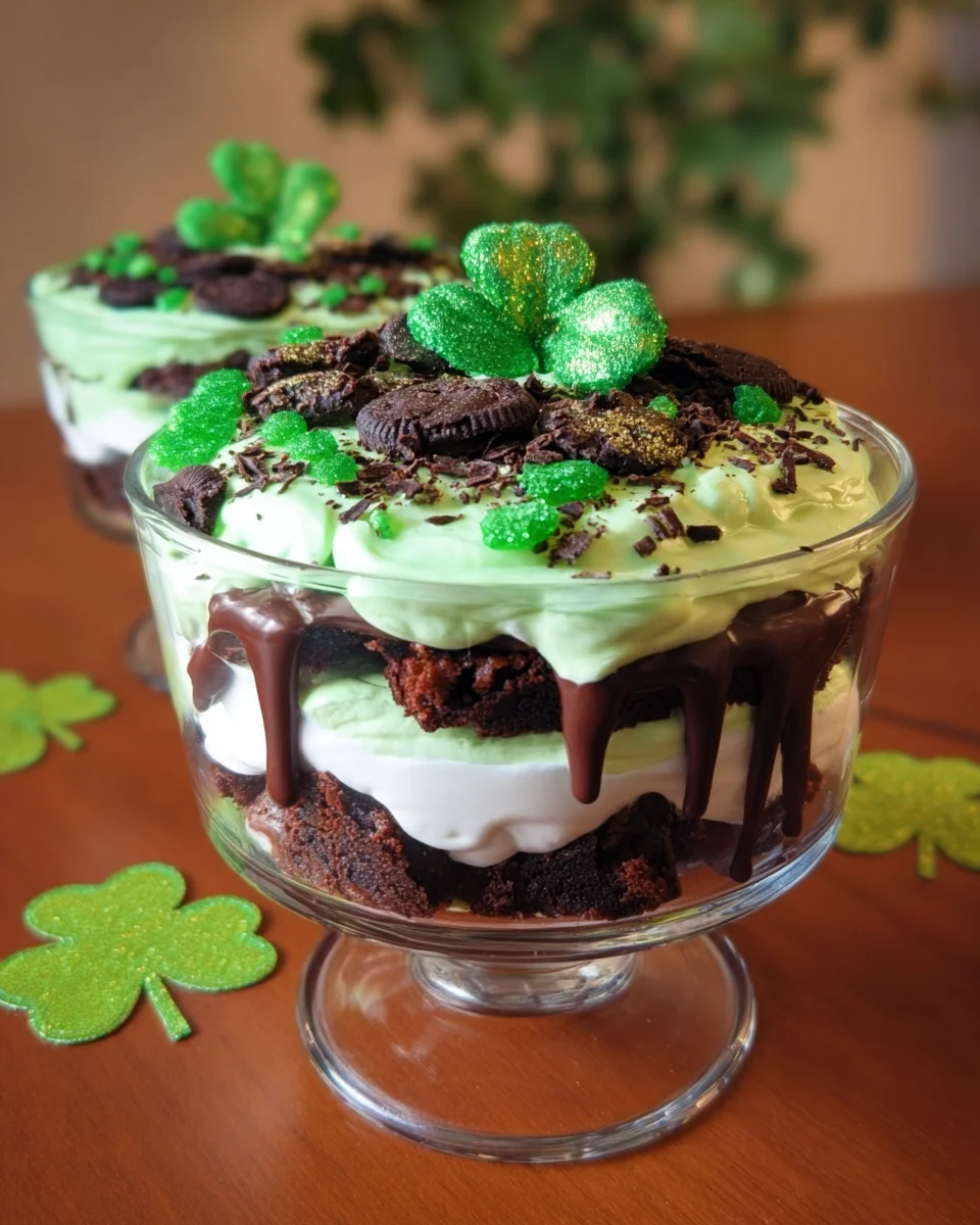 St. Patrick's Day Brownie Trifle St.