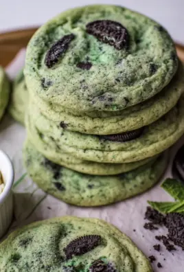 St. Patrick's Day Chewy & Soft Oreo Shamrock Shake Cookies