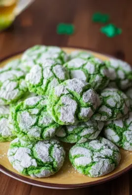 St. Patrick's Day Green Crinkle Cookies