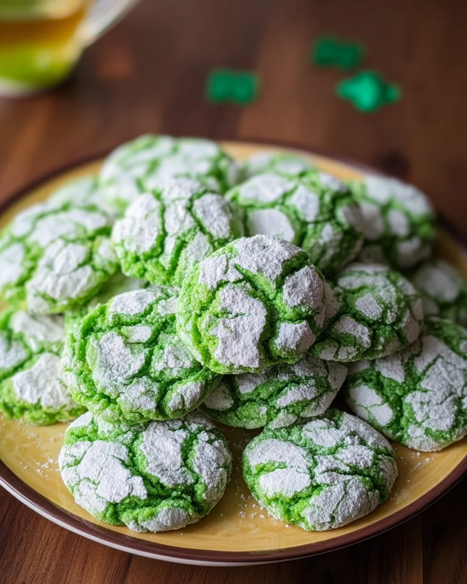 St. Patrick's Day Green Crinkle Cookies