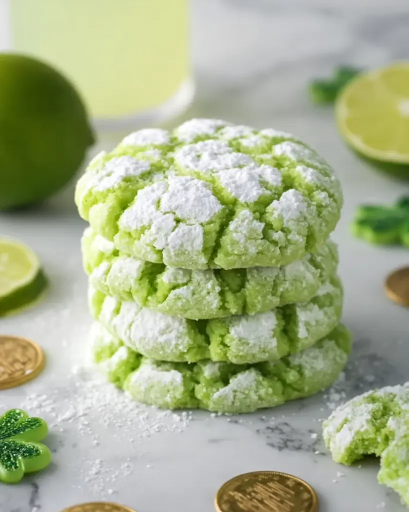 St. Patrick's Day Lime Crinkle Cookies