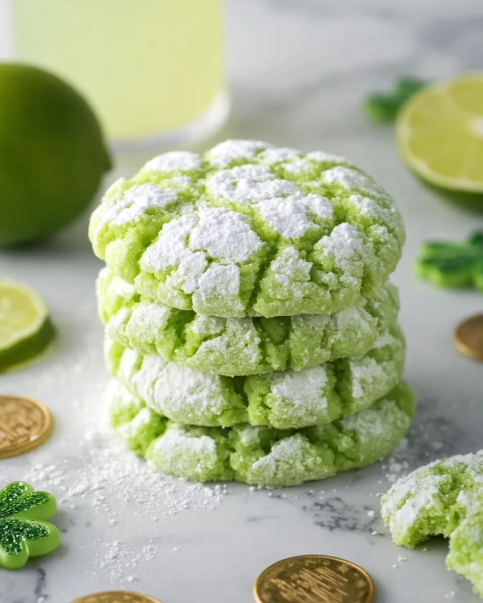 St. Patrick's Day Lime Crinkle Cookies