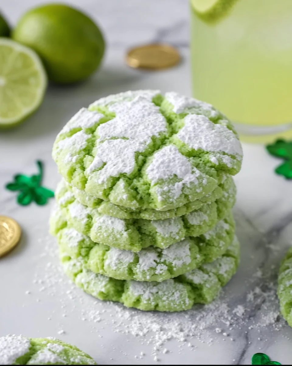 St. Patrick's Day Lime Crinkle Cookies St.
