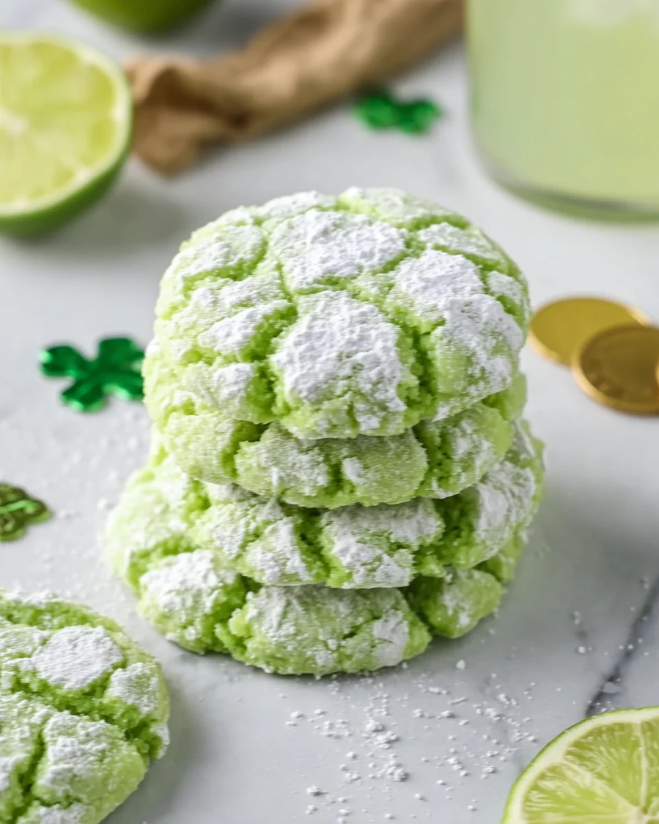 St. Patrick's Day Lime Crinkle Cookies St.