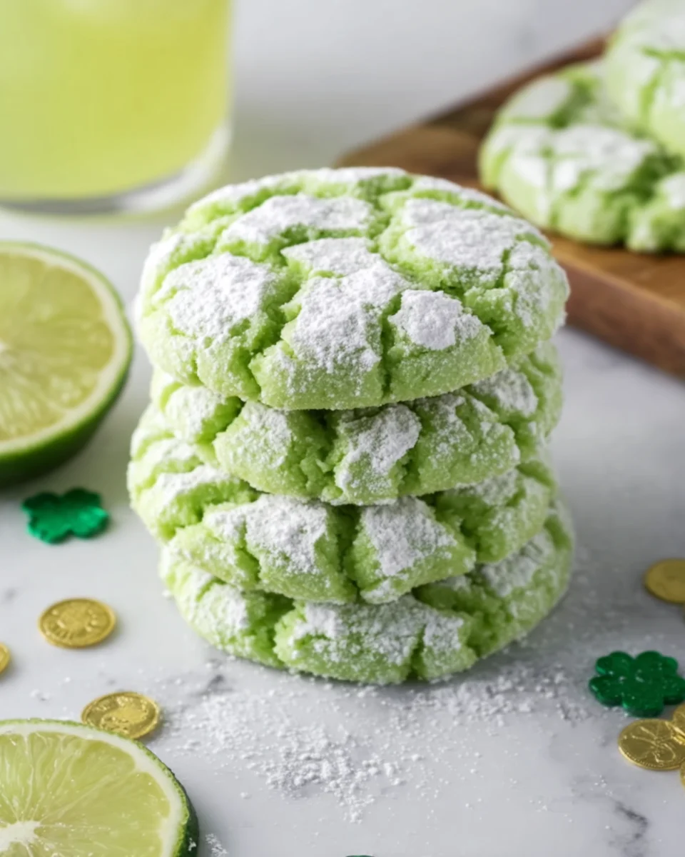 St. Patrick's Day Lime Crinkle Cookies St.