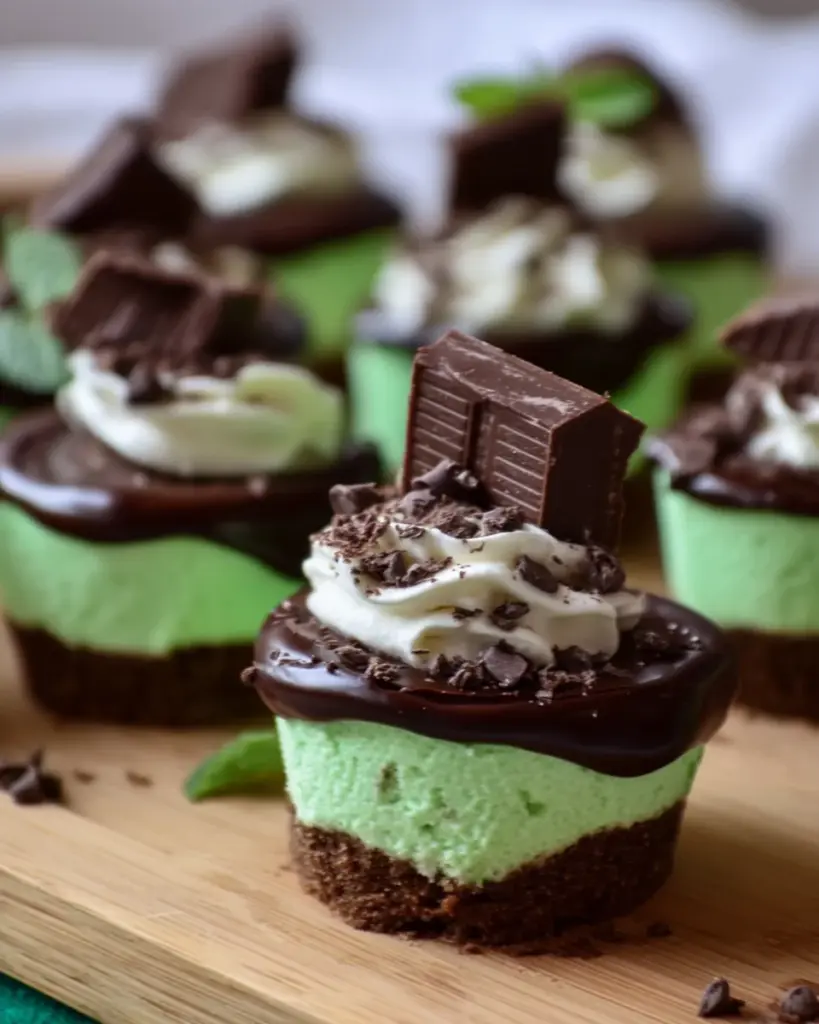 St. Patrick’s Day Mini Andes Mint Chocolate Cheesecake