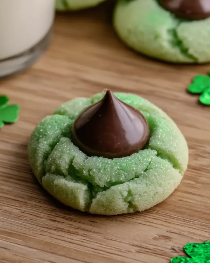 St. Patrick's Day Mint Chocolate Kiss Cookies