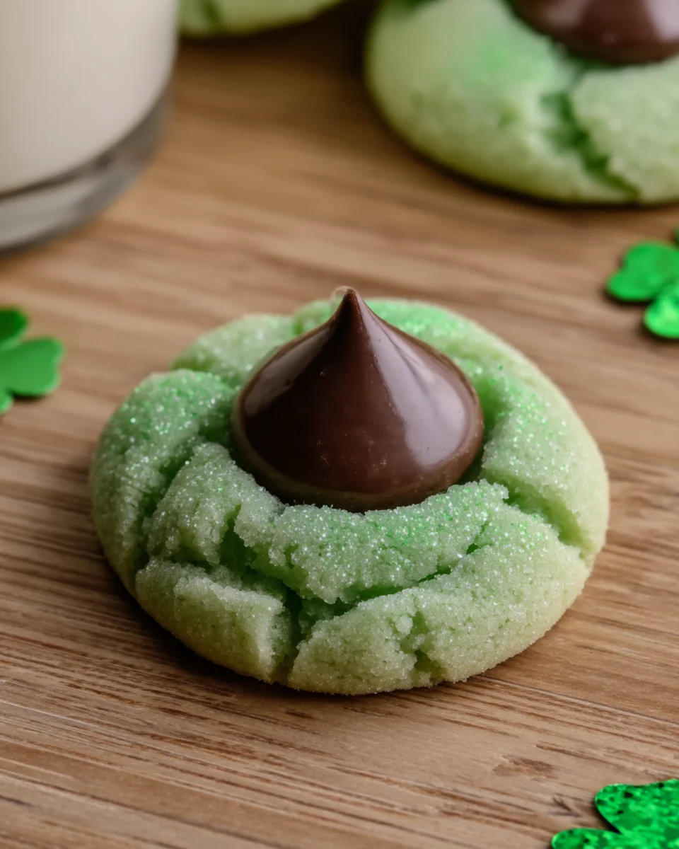 St. Patrick's Day Mint Chocolate Kiss Cookies