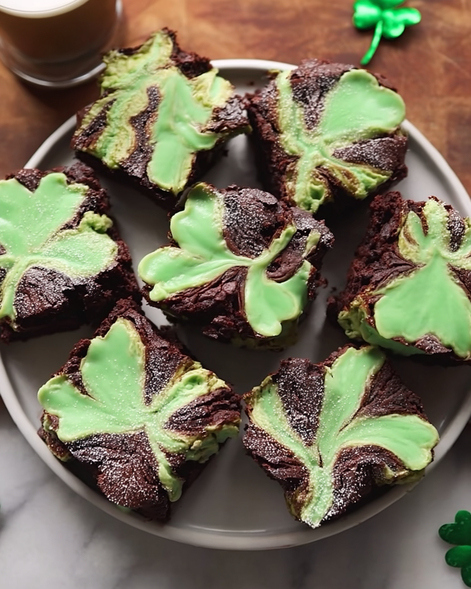 St. Patrick's Day Mint Swirl Shamrock Brownies St. Patrick's Day Mint Swirl Shamrock Brownies