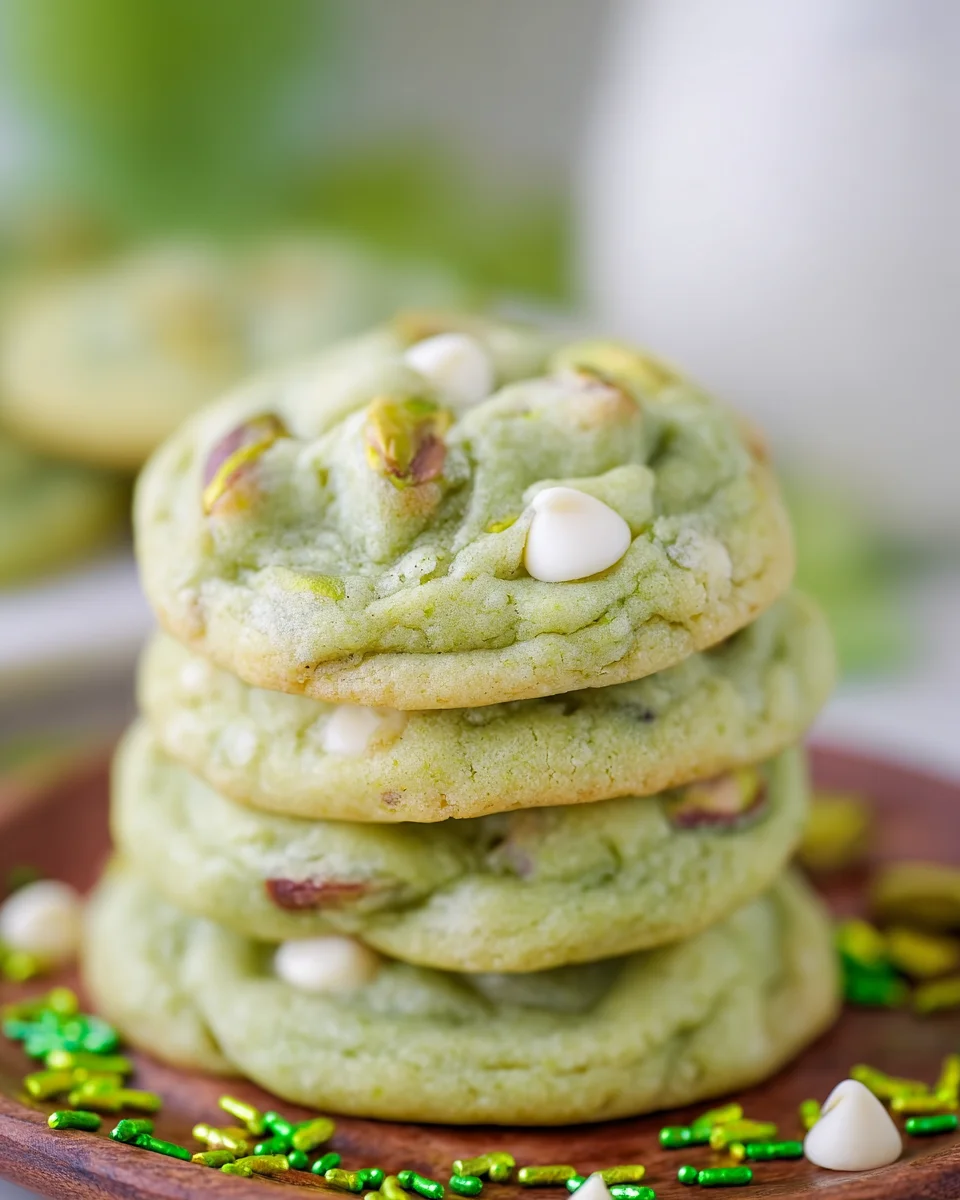 St. Patrick's Day Soft and Chewy Pistachio Pudding Cookies