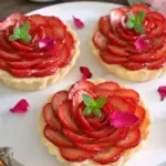 Strawberry Rose Tart with Custard Cream