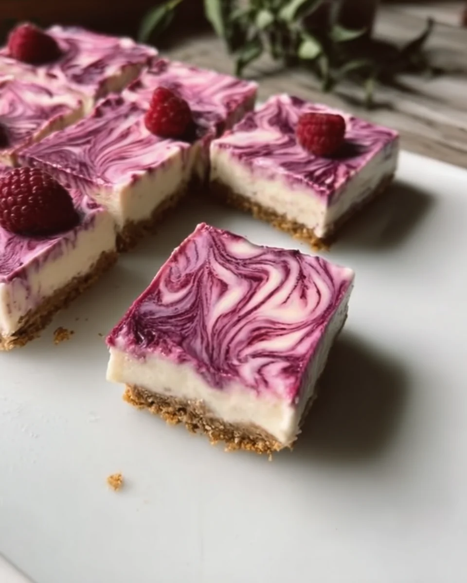 Vegan Raspberry Cheesecake Bars