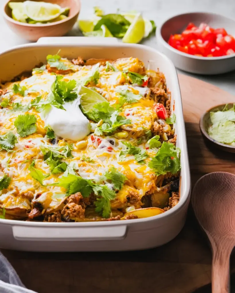 Cheesy Taco Potato Casserole (High Protein!)