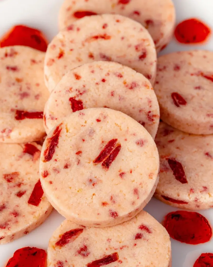 Cherry Almond Shortbread Cookies