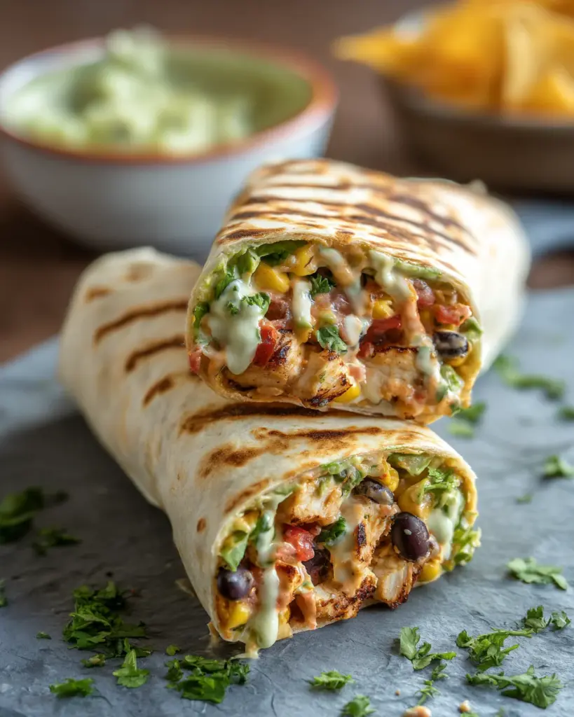 Easy Chipotle Ranch Grilled Chicken Burrito