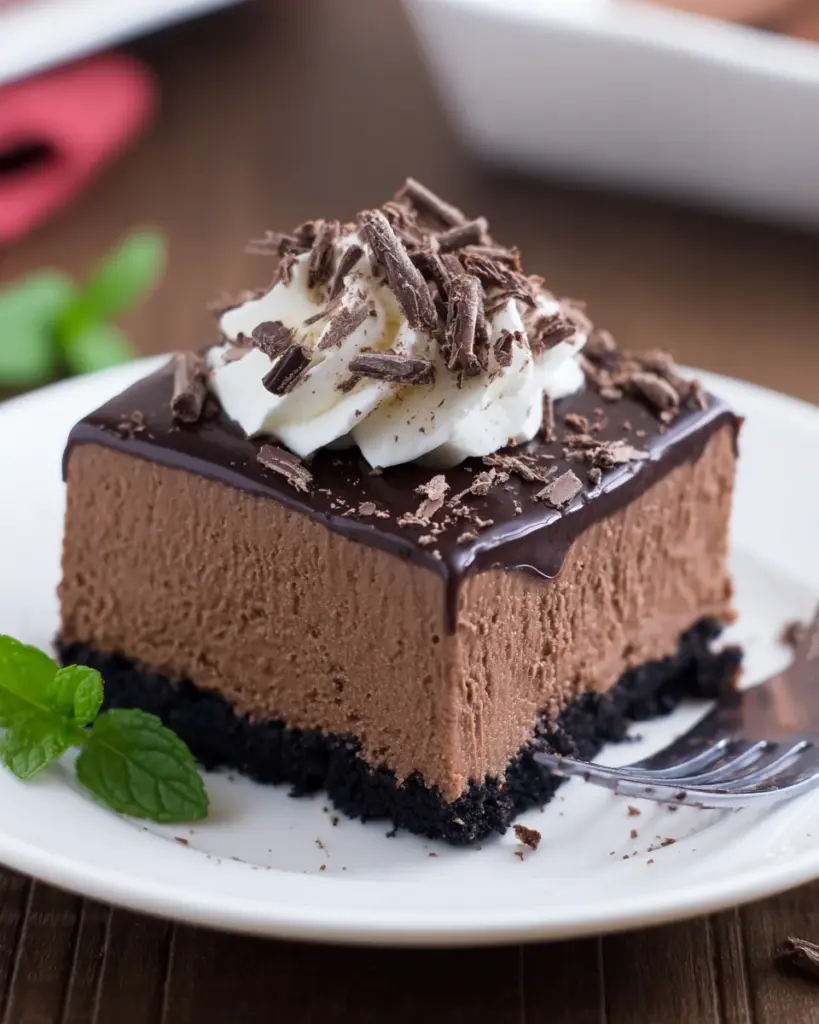 No Bake Chocolate Cheesecake Bars