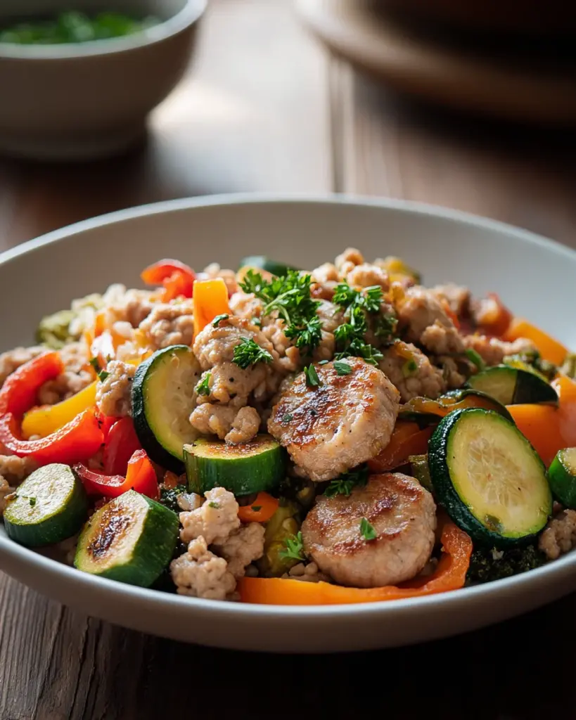 One Pan Turkey Veggie Bowl
