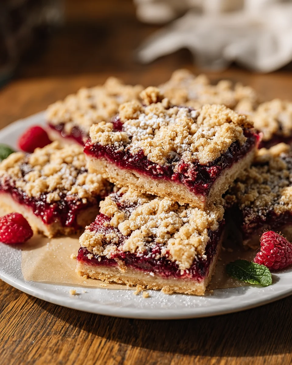 Raspberry Crumble Bars Raspberry