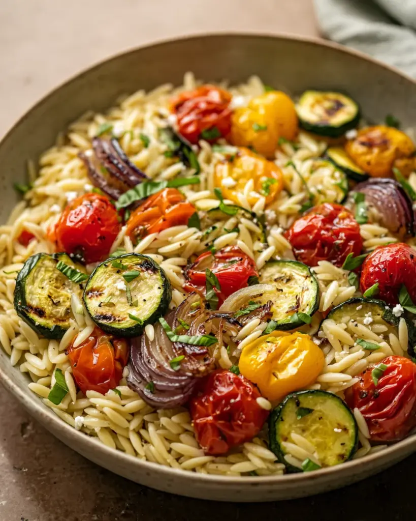Roasted Vegetable Orzo Bowl