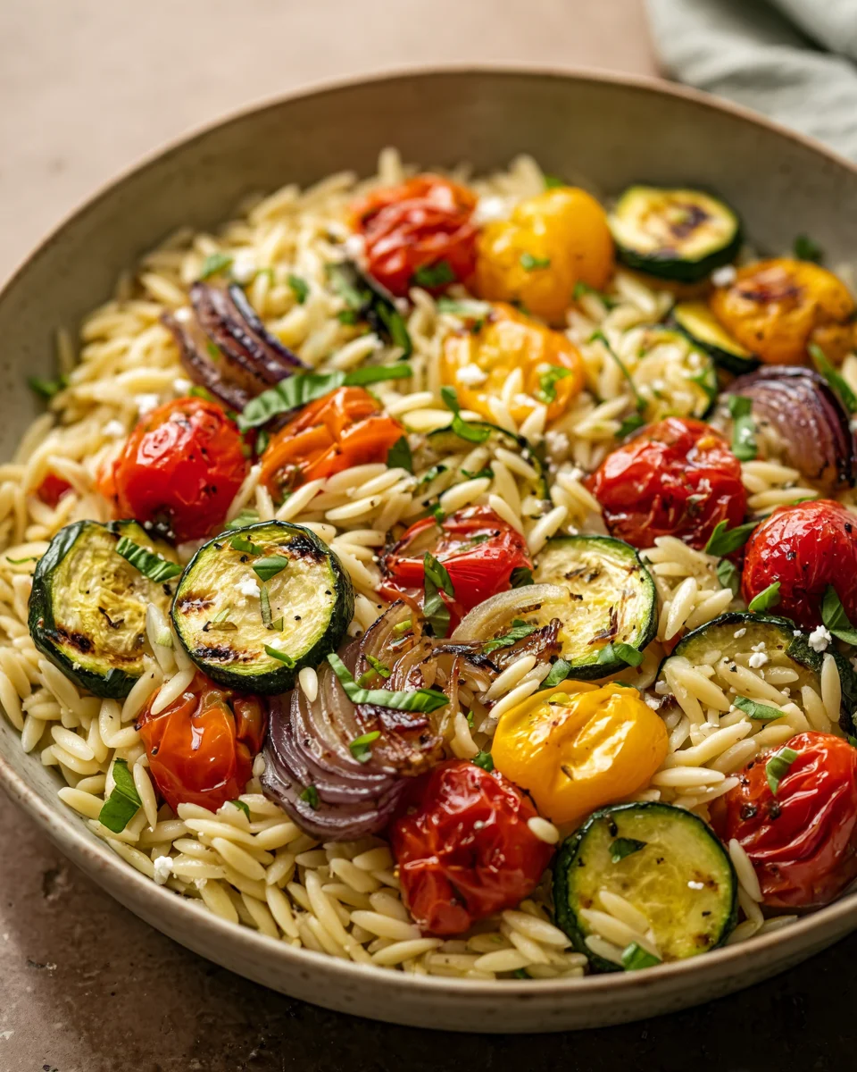 Roasted Vegetable Orzo Bowl