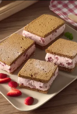 Strawberry Ice Cream Sandwiches