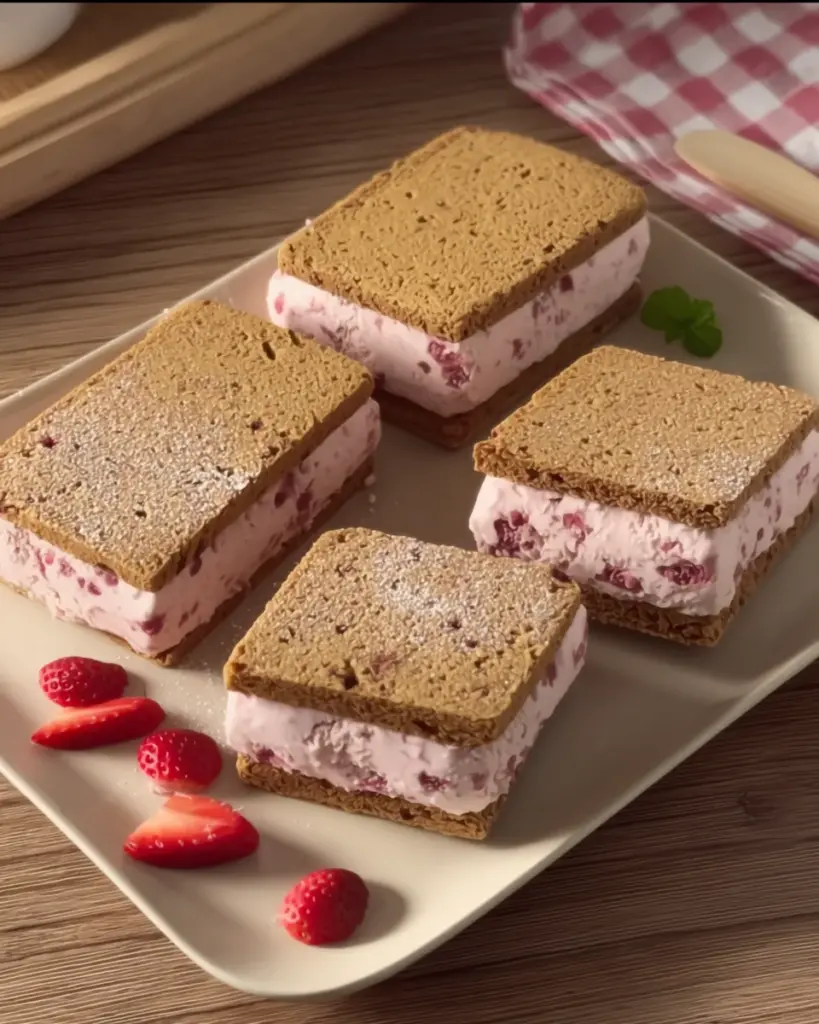 Strawberry Ice Cream Sandwiches