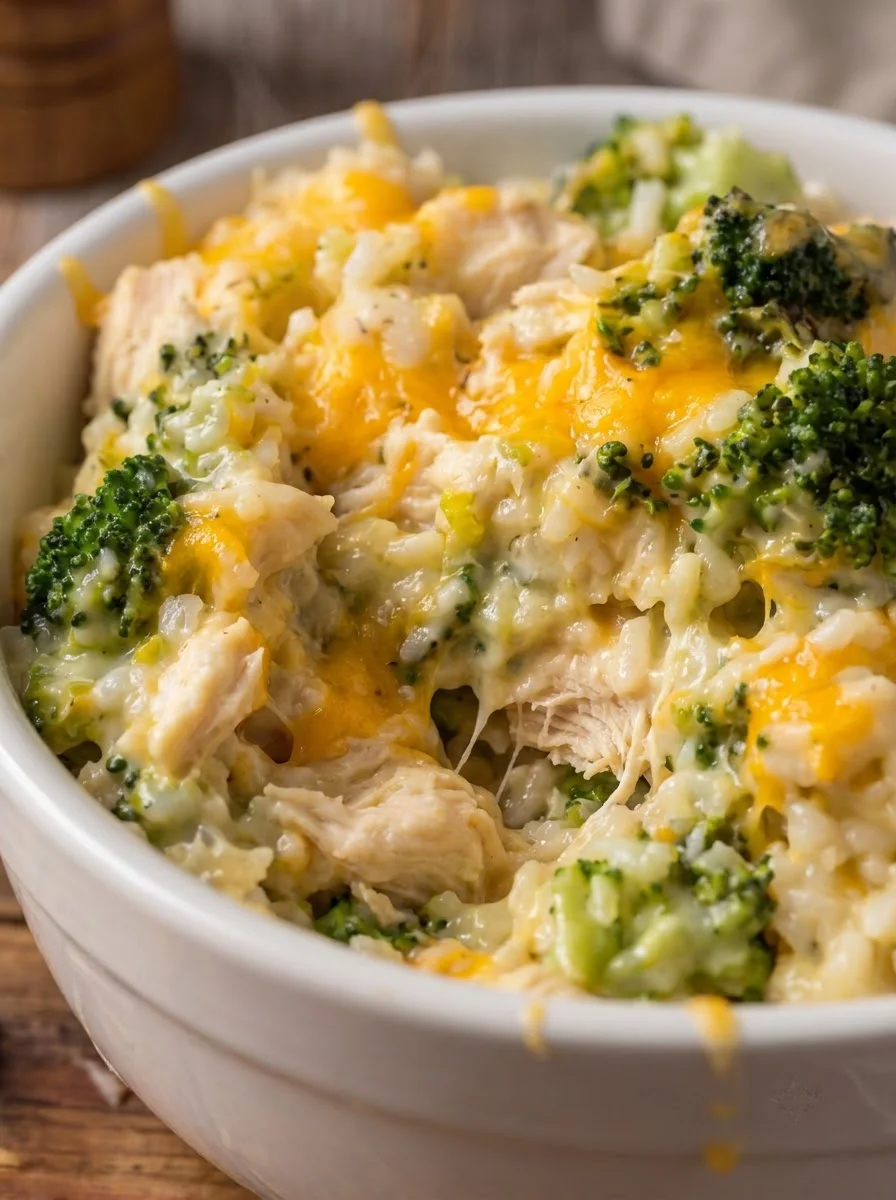 Cheesy Broccoli Chicken Rice Casserole Cheesy
