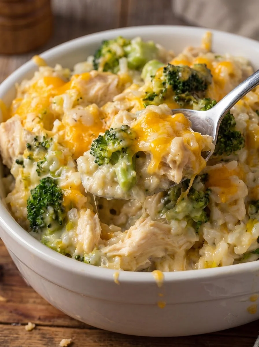 Cheesy Broccoli Chicken Rice Casserole Cheesy