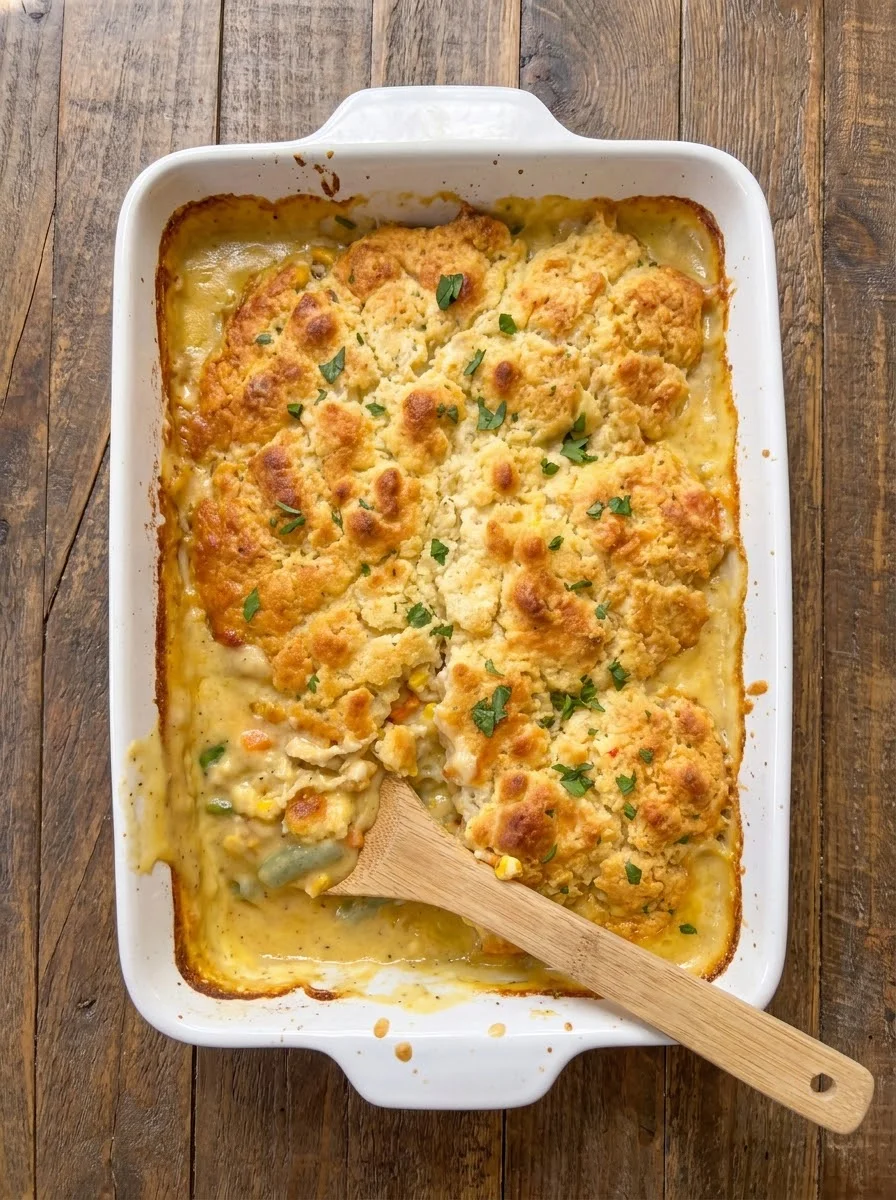 Chicken Cobbler with Cheddar Bay Bis Chicken