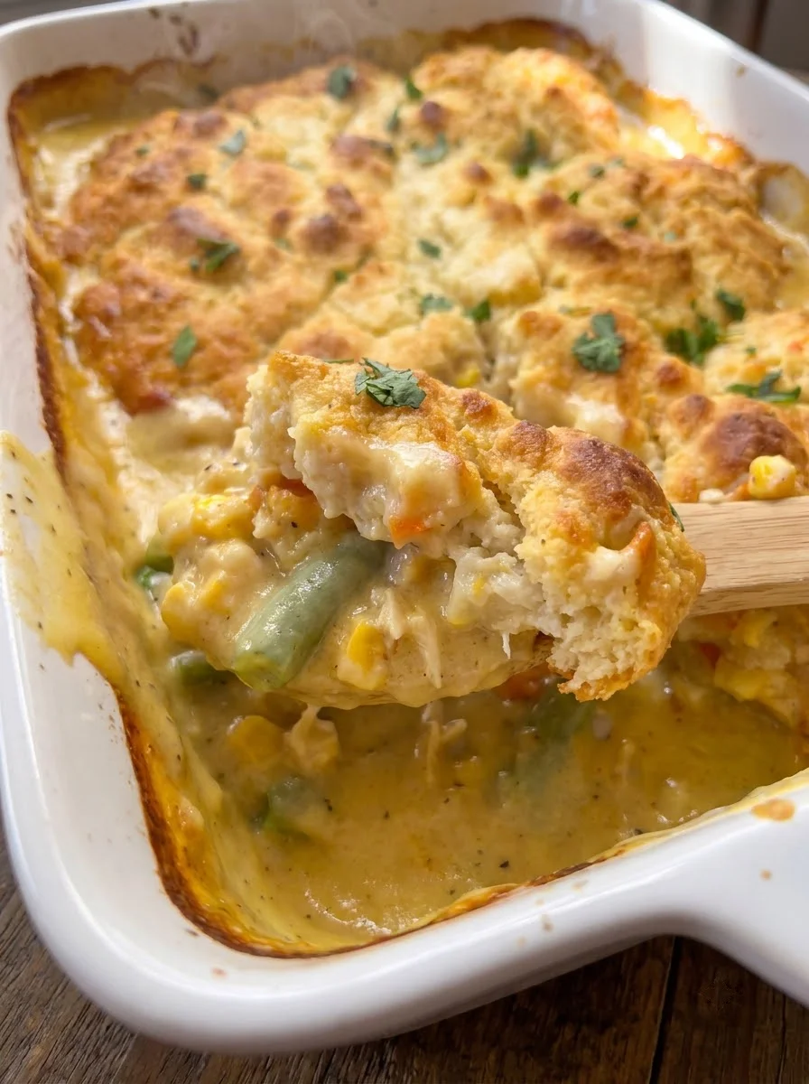 Chicken Cobbler with Cheddar Bay Bis Chicken