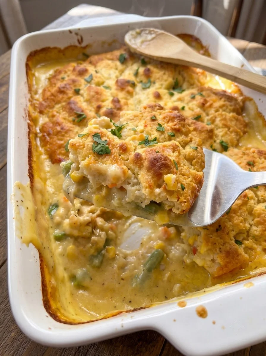 Chicken Cobbler with Cheddar Bay Bis Chicken