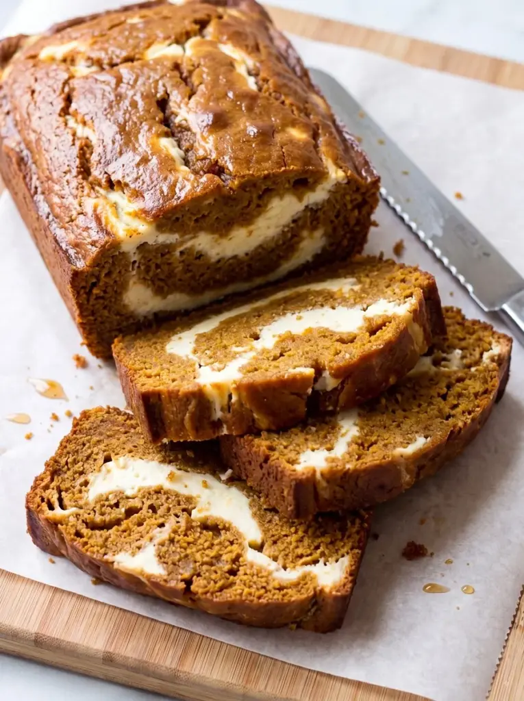 Cream Cheese Swirl Pumpkin Bread