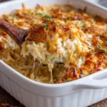 French Onion Chicken Orzo Casserole