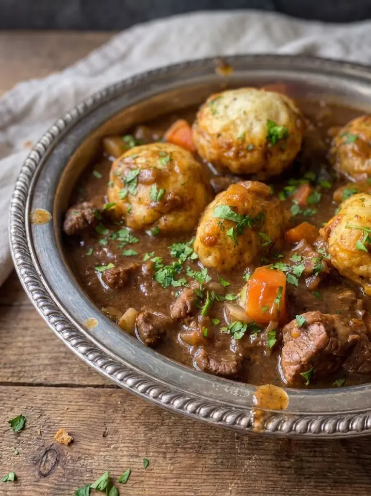 Slow Cooker Beef Stew and Dumplings