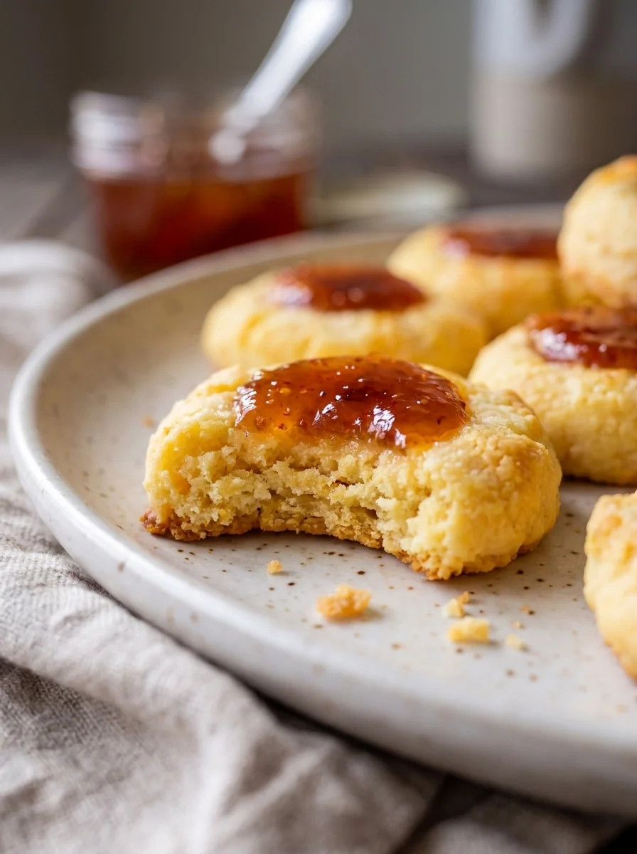 Cheesy Thumbprint Appetizers with Hot Pepper Jelly Cheesy