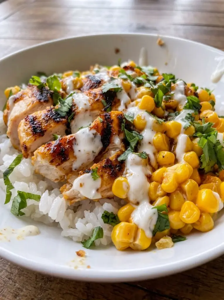 Street Corn Chicken Rice Bowl