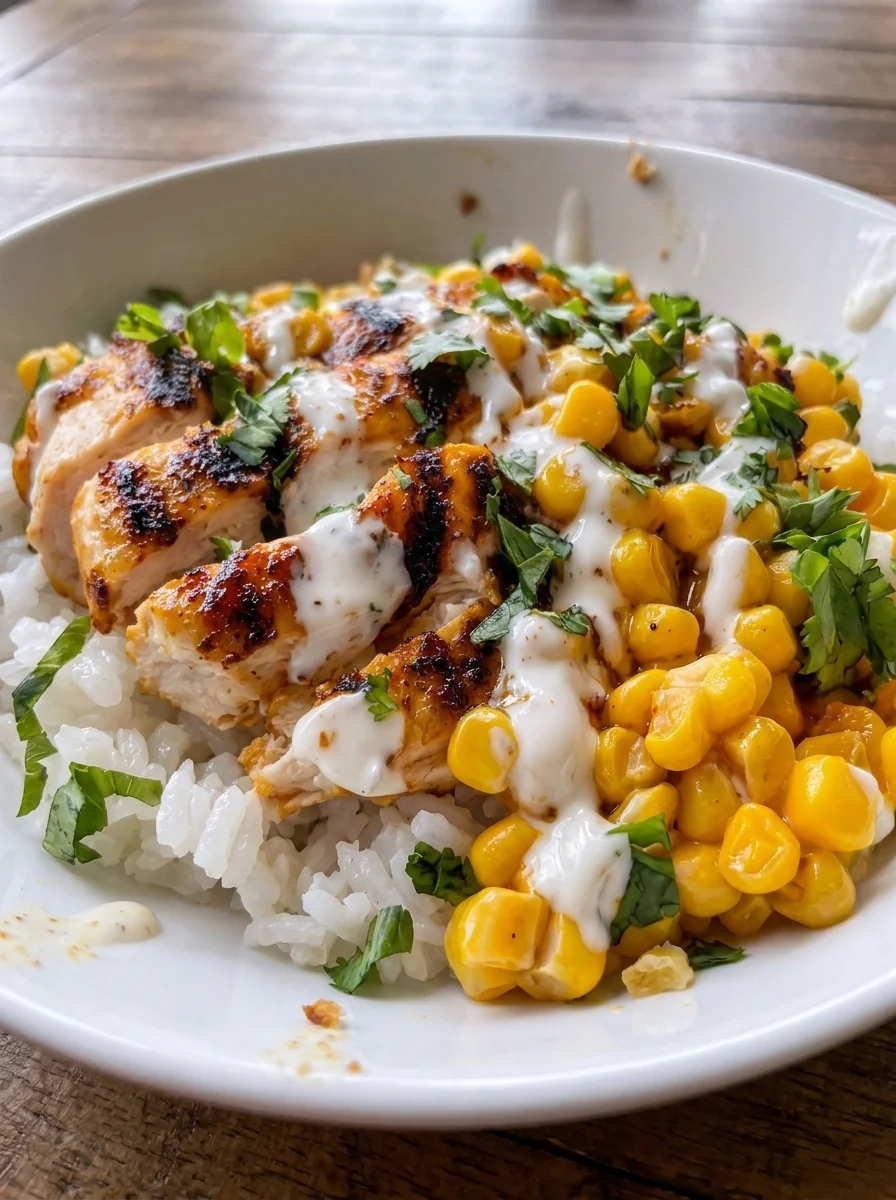Street Corn Chicken Rice Bowl